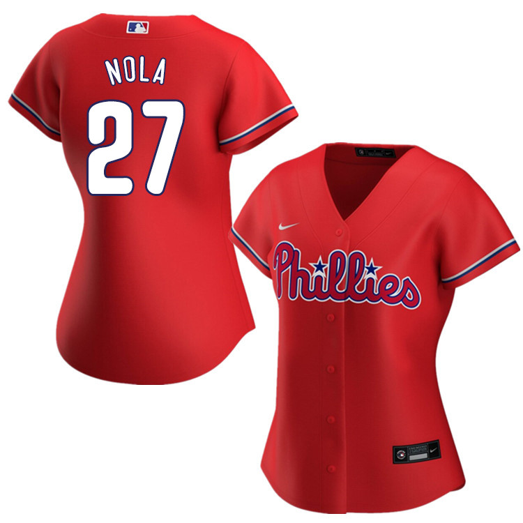 Nike Women #27 Aaron Nola Philadelphia Phillies Baseball Jerseys Sale-Red